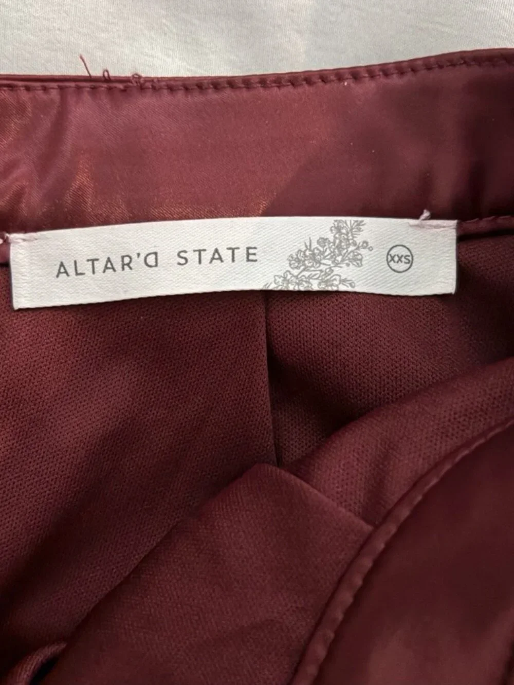 Altar’d State Burgundy Satin Tulle Whimsigoth Women’s Skirt Size XXS NWT